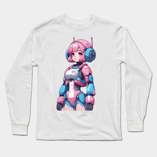 Cute bubblegum robot girl Long Sleeve T-Shirt